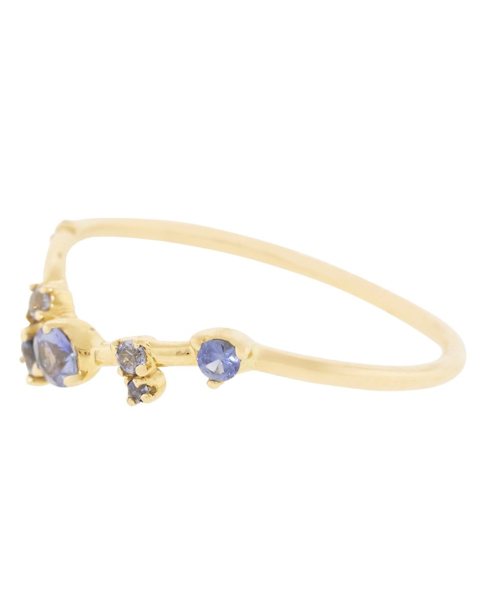 WWAKE-Organic Triangle Sapphire Ring-YELLOW GOLD