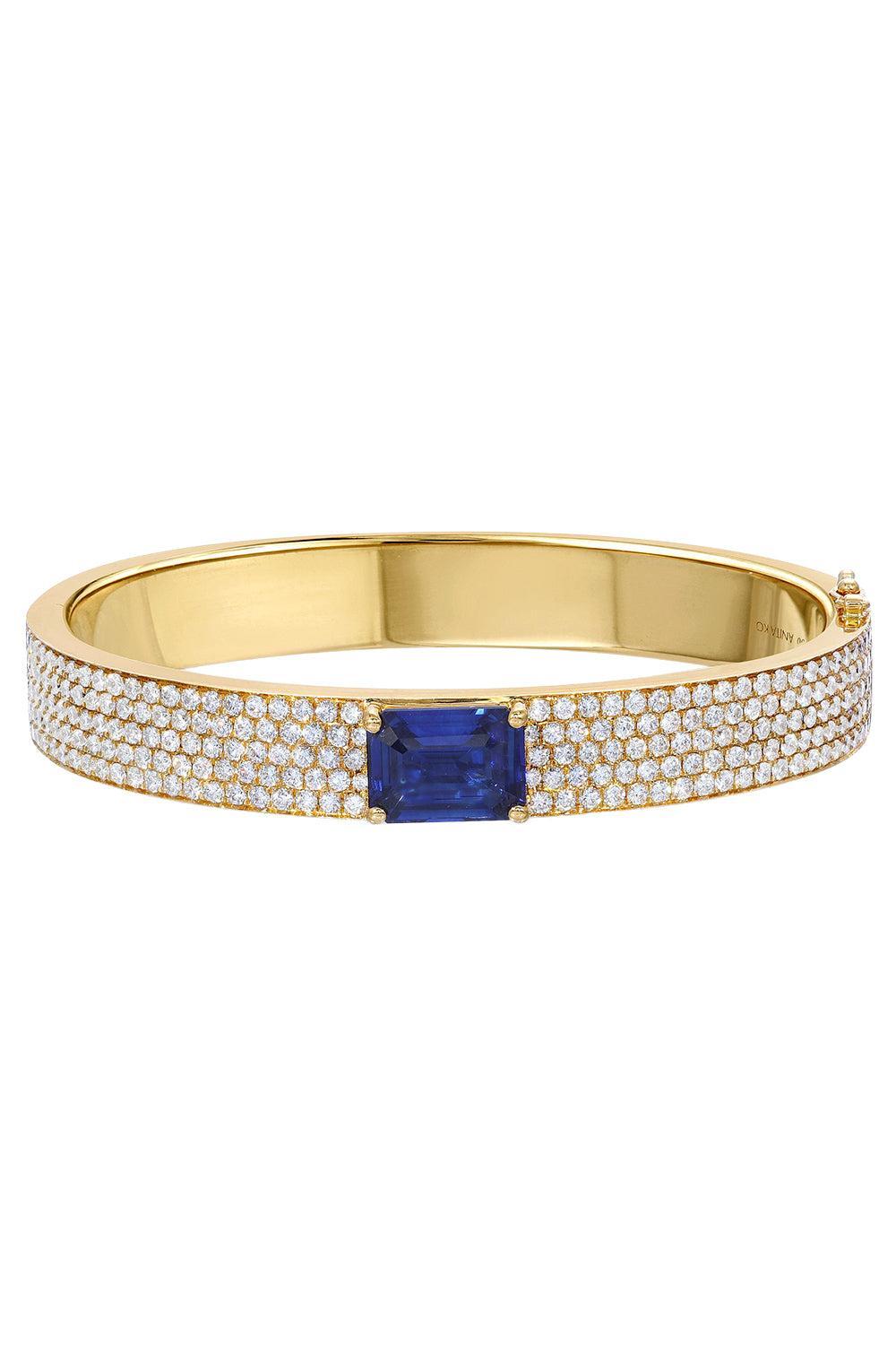 Blue Sapphire Diamond Bracelet-YELLOW GOLD-JEWELRYFINE JEWELBRACELET O-ANITA KO