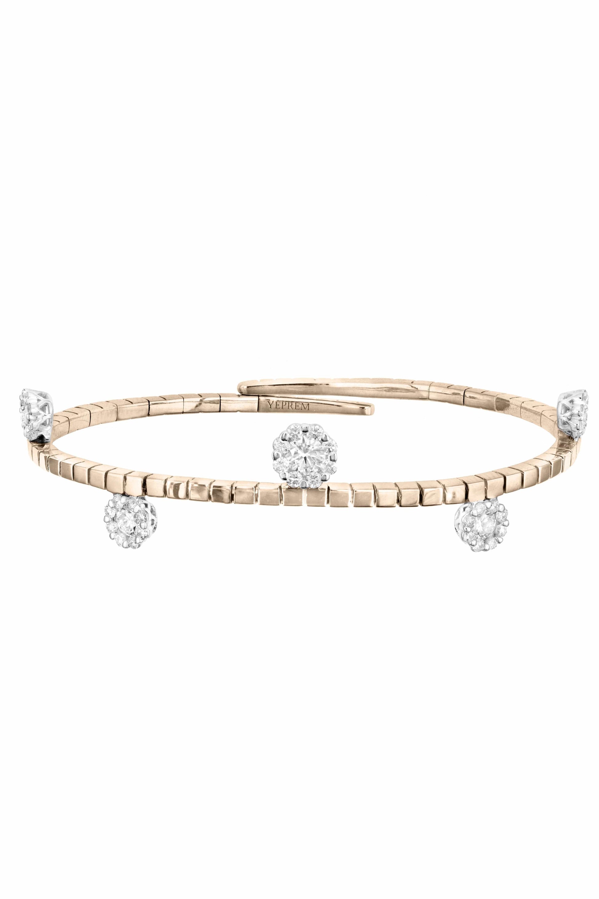YEPREM JEWELLERY-Diamond Flex Bracelet-ROSE GOLD