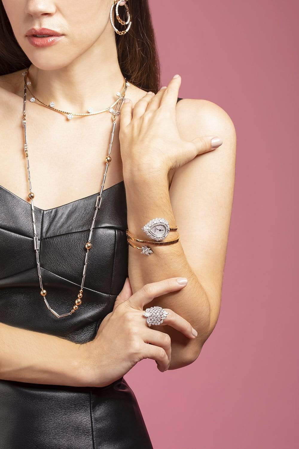YEPREM JEWELLERY-Diamond Wrap Watch-ROSE GOLD