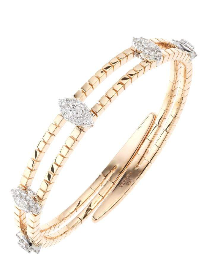 YEPREM JEWELLERY-Pink Strada Double Row Bracelet-ROSE GOLD