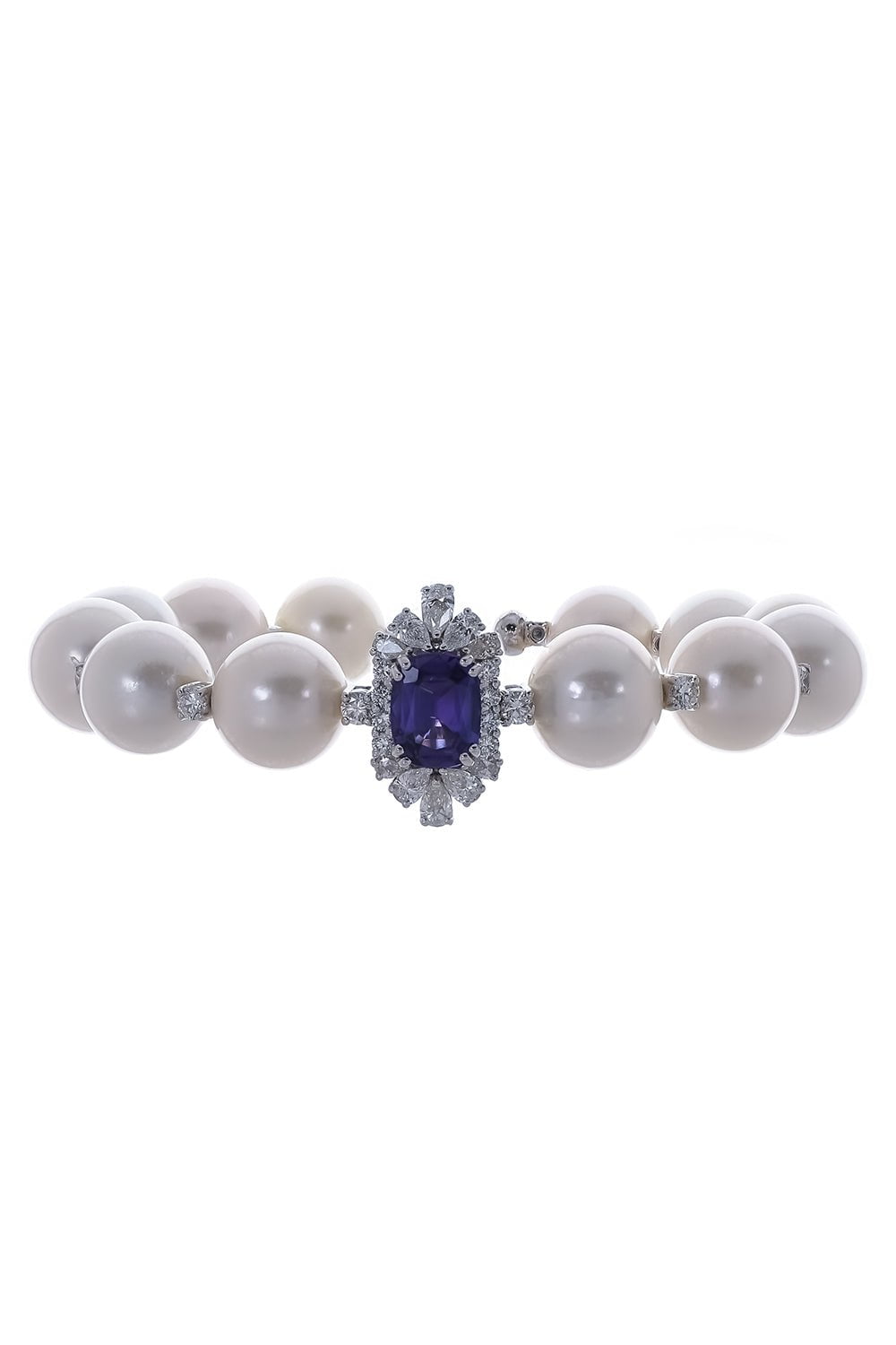 YEPREM JEWELLERY-Pearl Diamond Bracelet-WHITE GOLD
