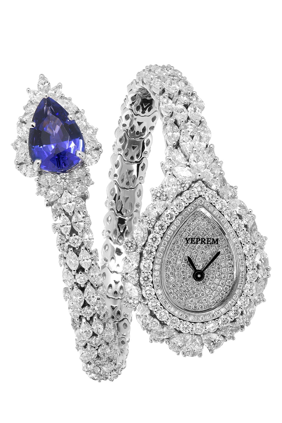 YEPREM JEWELLERY-Tanzanite Diamond Watch-WHITE GOLD