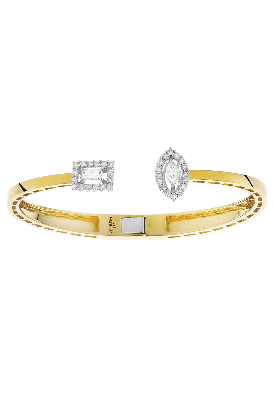 YEPREM JEWELLERY-Baguette Diamond Bracelet-YELLOW GOLD