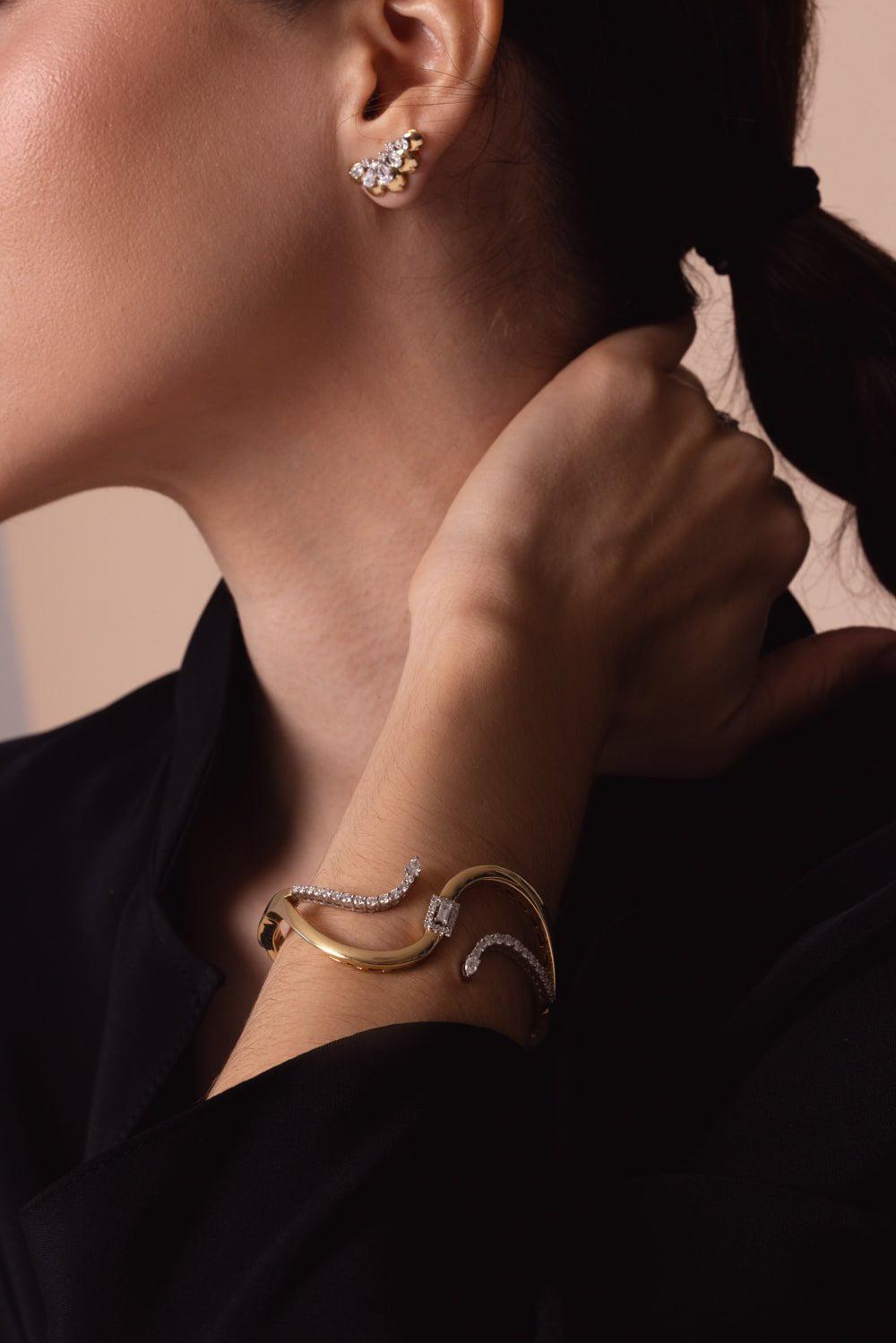 YEPREM JEWELLERY-Golden Strada Bangle Bracelet-YELLOW GOLD