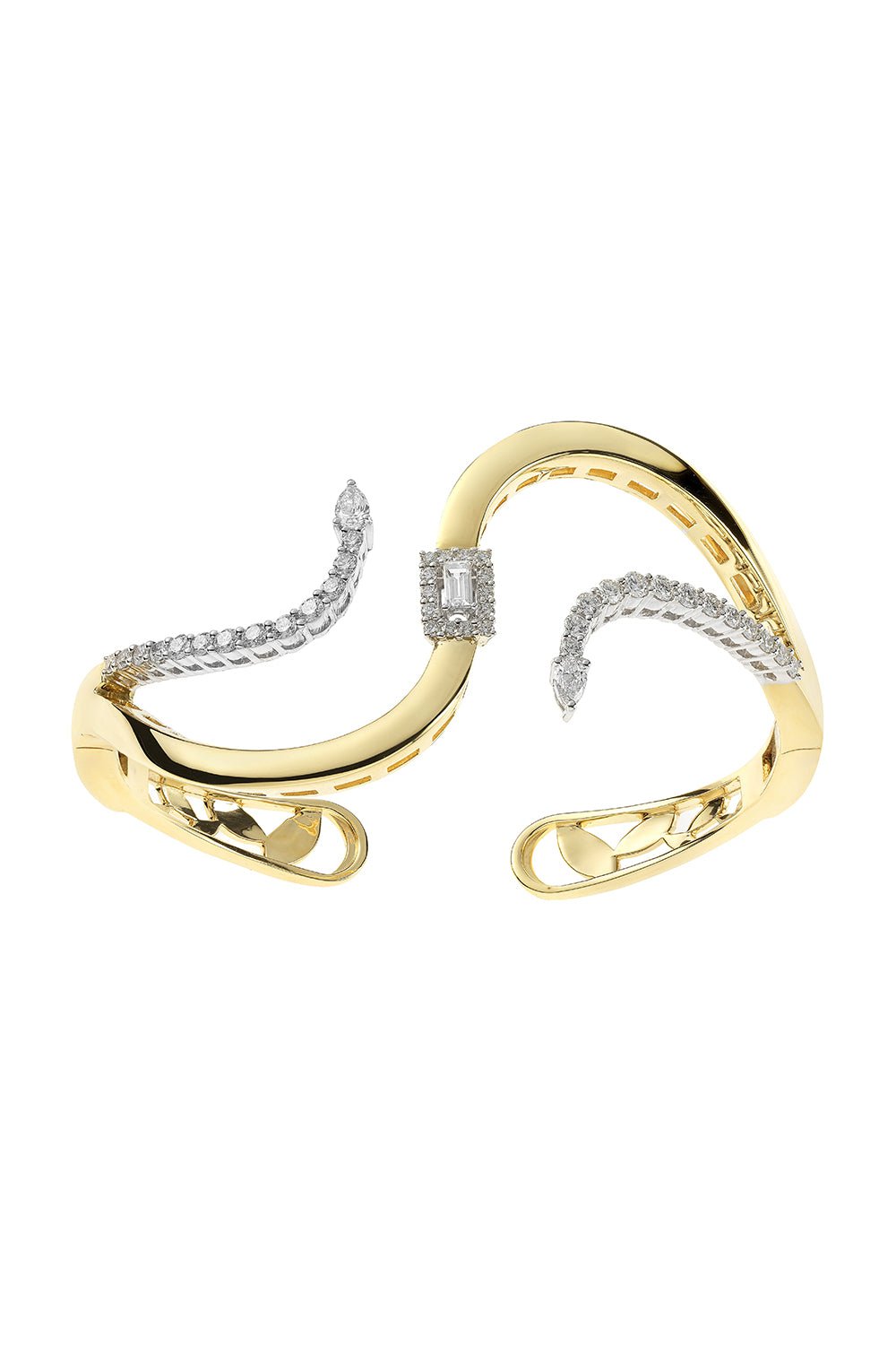 YEPREM JEWELLERY-Golden Strada Bangle Bracelet-YELLOW GOLD