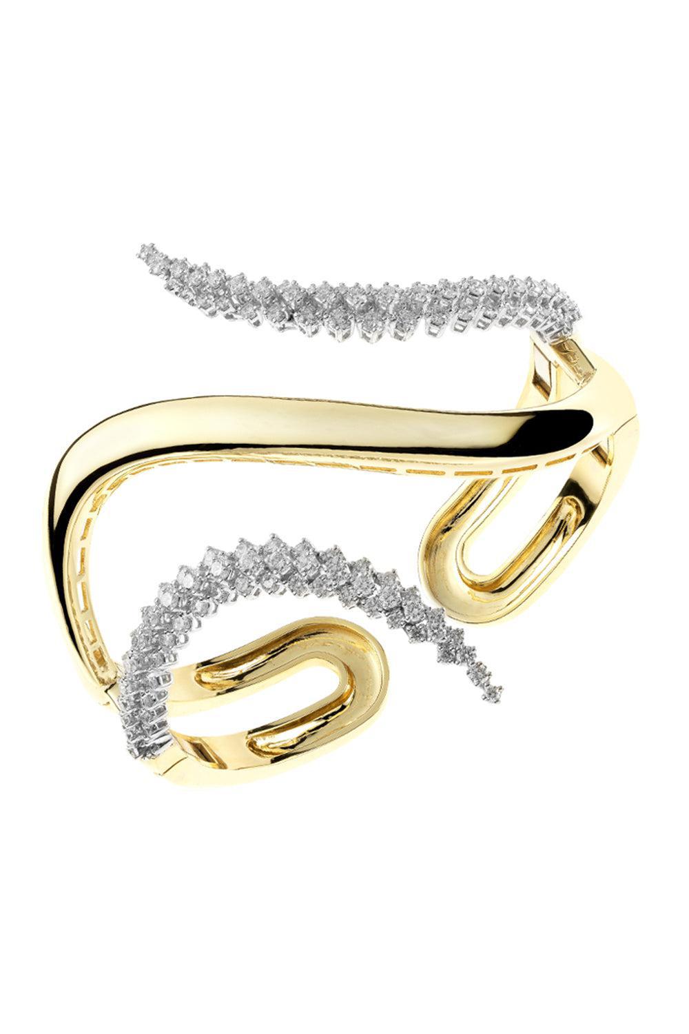 Golden Strada Diamond Bangle Bracelet-YELLOW GOLD-JEWELRYFINE JEWELBRACELET O-YEPREM JEWELLERY