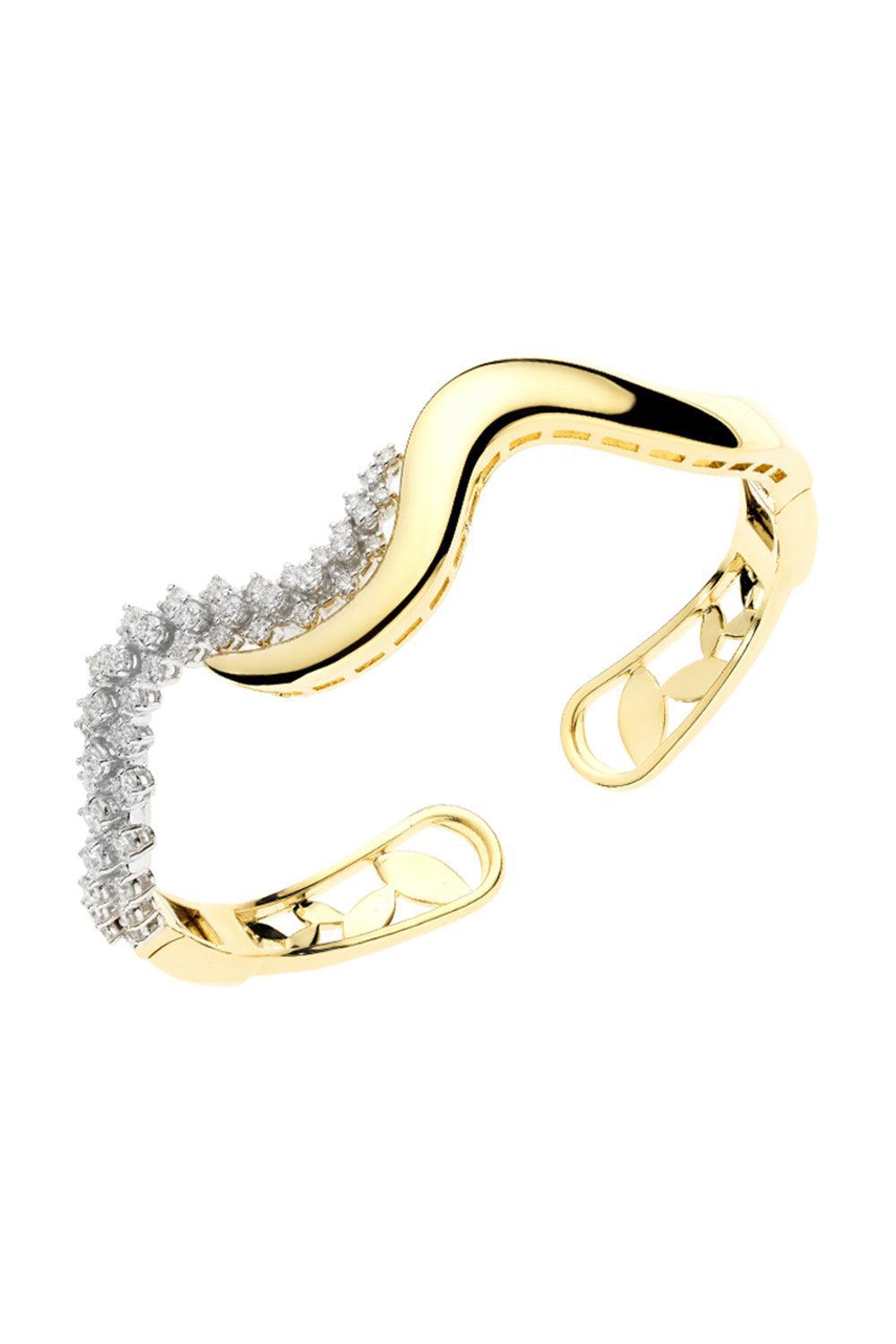 Golden Strada Diamond Swirl Bracelet-YELLOW GOLD-JEWELRYFINE JEWELBRACELET O-YEPREM JEWELLERY