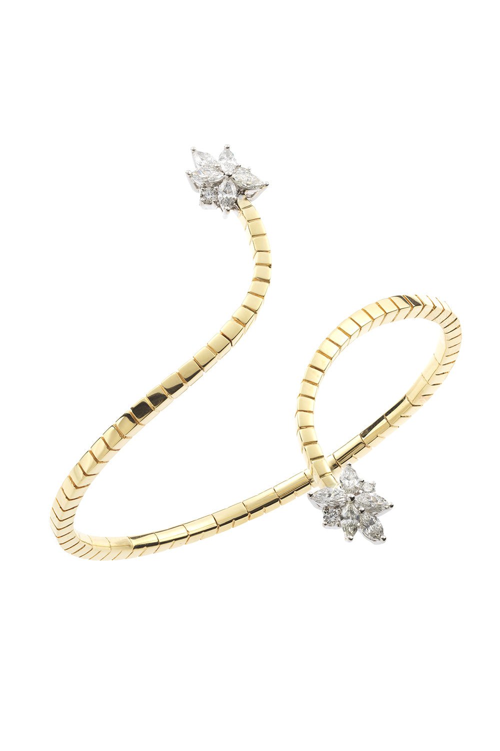 YEPREM JEWELLERY-Golden Strada Open Bangle Bracelet-YELLOW GOLD