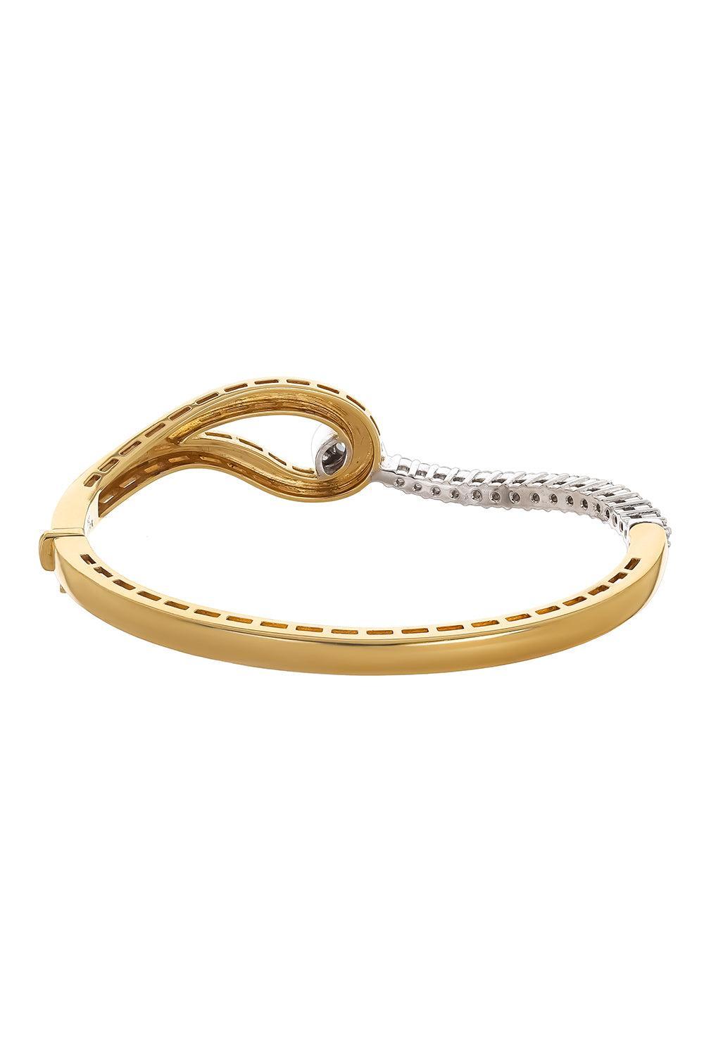 Pearl Diamond Loop Bracelet-YELLOW GOLD-JEWELRYFINE JEWELBRACELET O-YEPREM JEWELLERY
