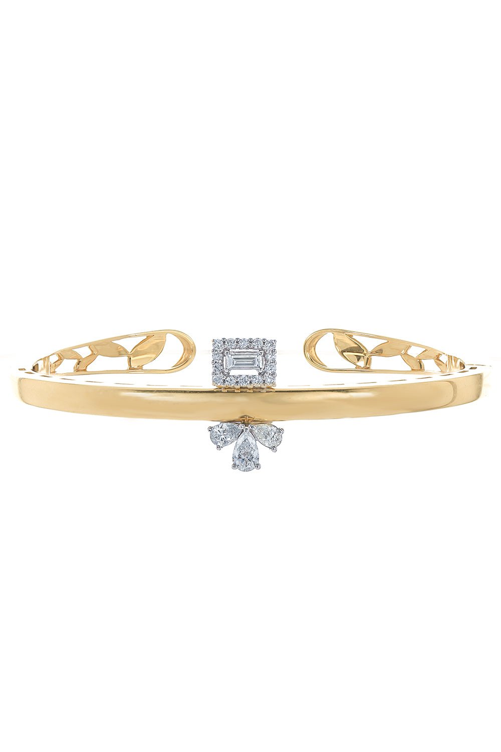 YEPREM JEWELLERY-Golden Strada Diamond Bangle Bracelet-YELLOW GOLD