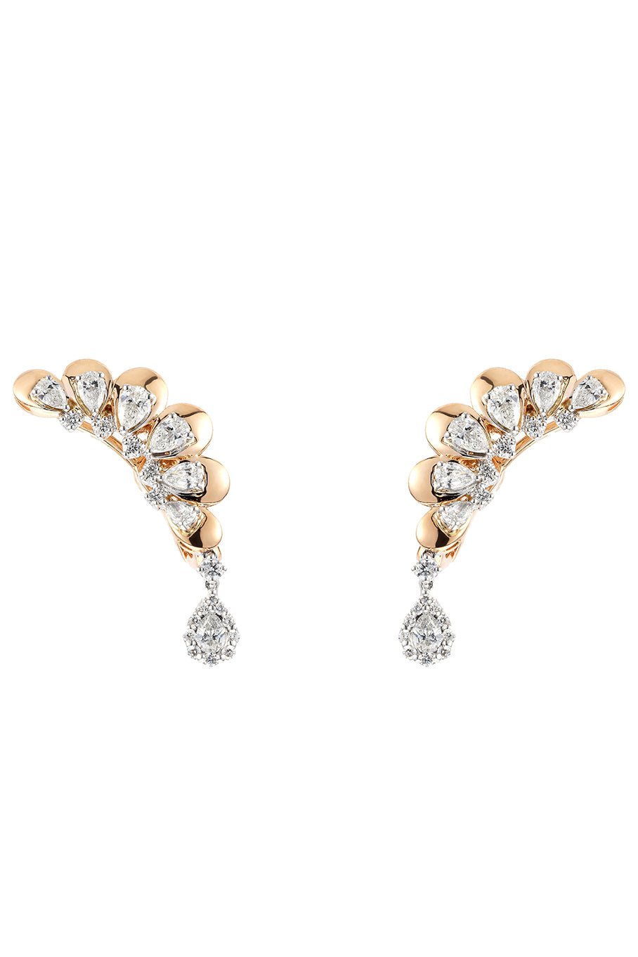 YEPREM JEWELLERY-Diamond Ear Climbers-ROSE GOLD