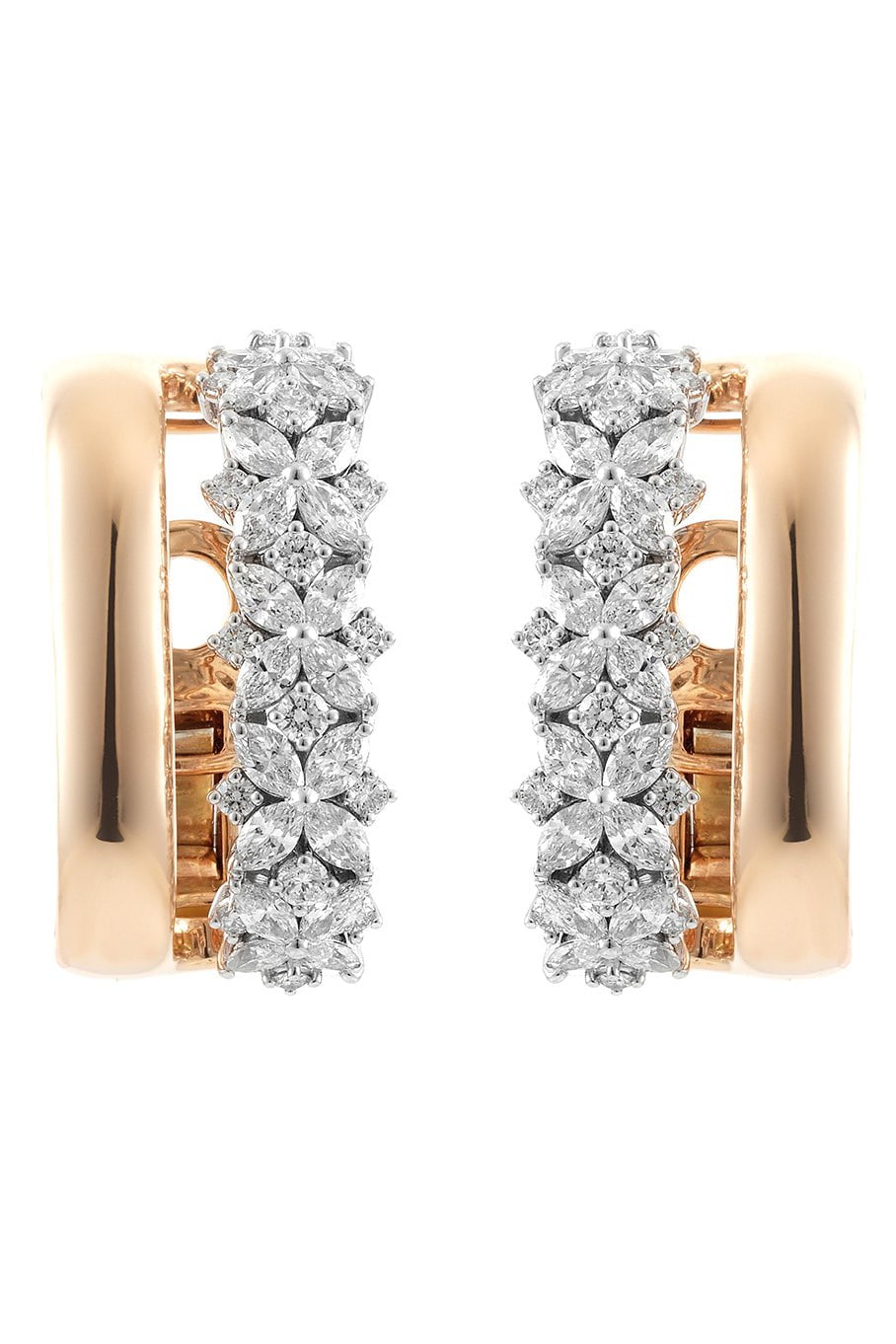 YEPREM JEWELLERY-Marquise Diamond Earrings-ROSE GOLD