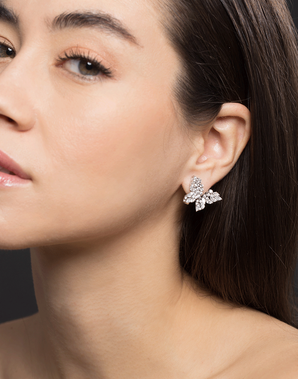 YEPREM JEWELLERY-Diamond Butterfly Earrings-WHITE GOLD