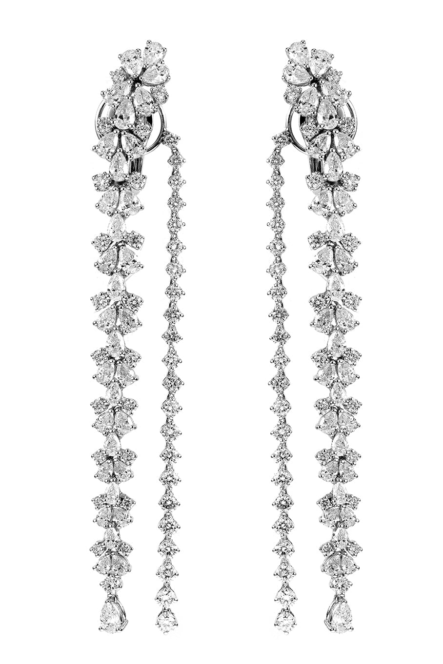 YEPREM JEWELLERY-Diamond Drop Earrings-WHITE GOLD
