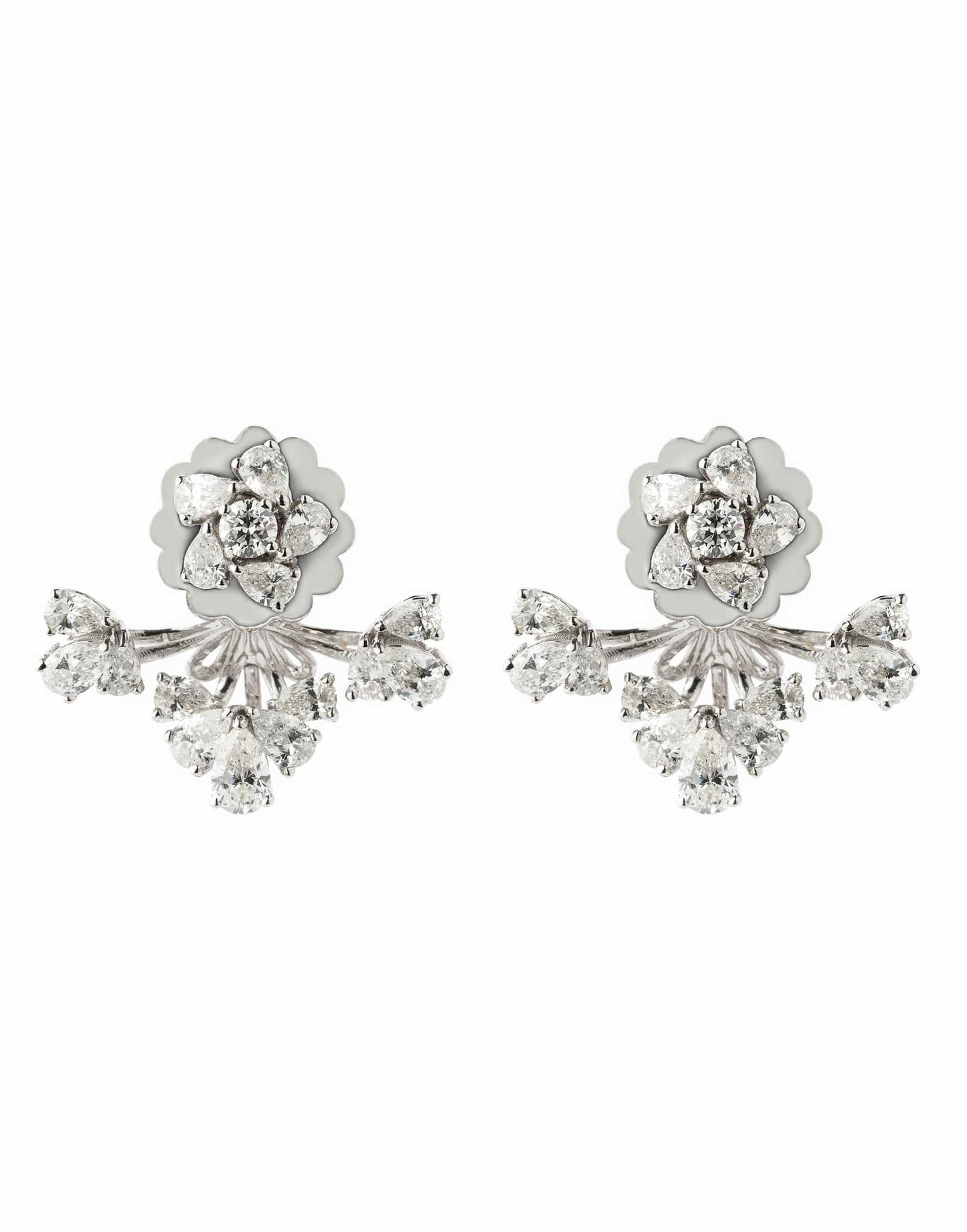 YEPREM JEWELLERY-Diamond Earrings 3.39CTS-WHITE GOLD