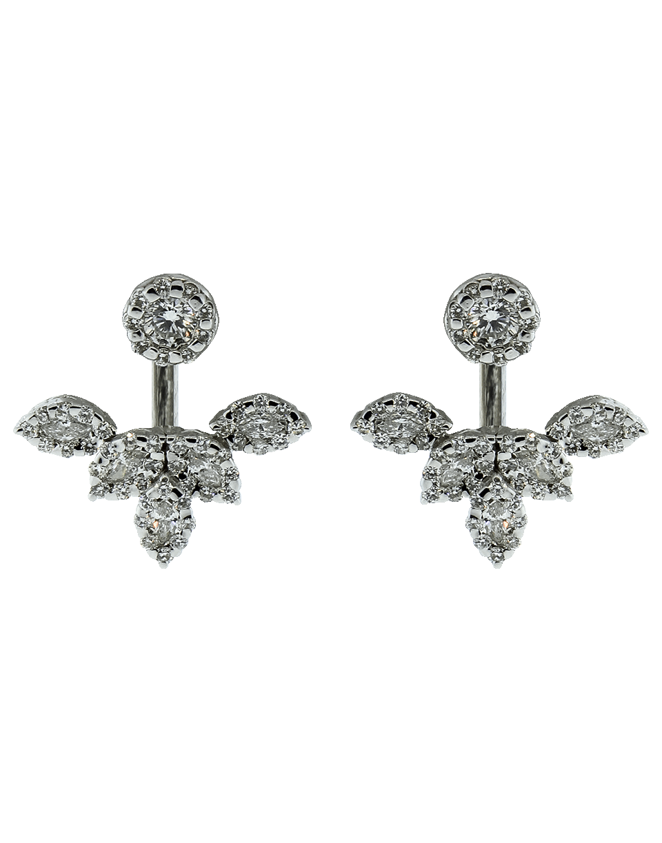 YEPREM JEWELLERY-Diamond Stud And Earring Jacket-WHITE GOLD