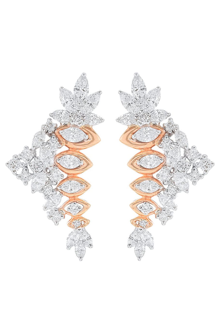 YEPREM JEWELLERY-Marquise Diamond Earcuff-WHITE GOLD