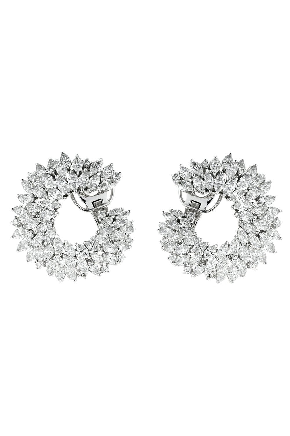YEPREM JEWELLERY-Marquise Diamond Earrings-WHITE GOLD