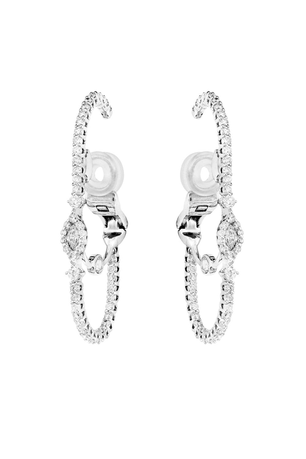 YEPREM JEWELLERY-Marquise Rose Diamond Earrings-WHITE GOLD