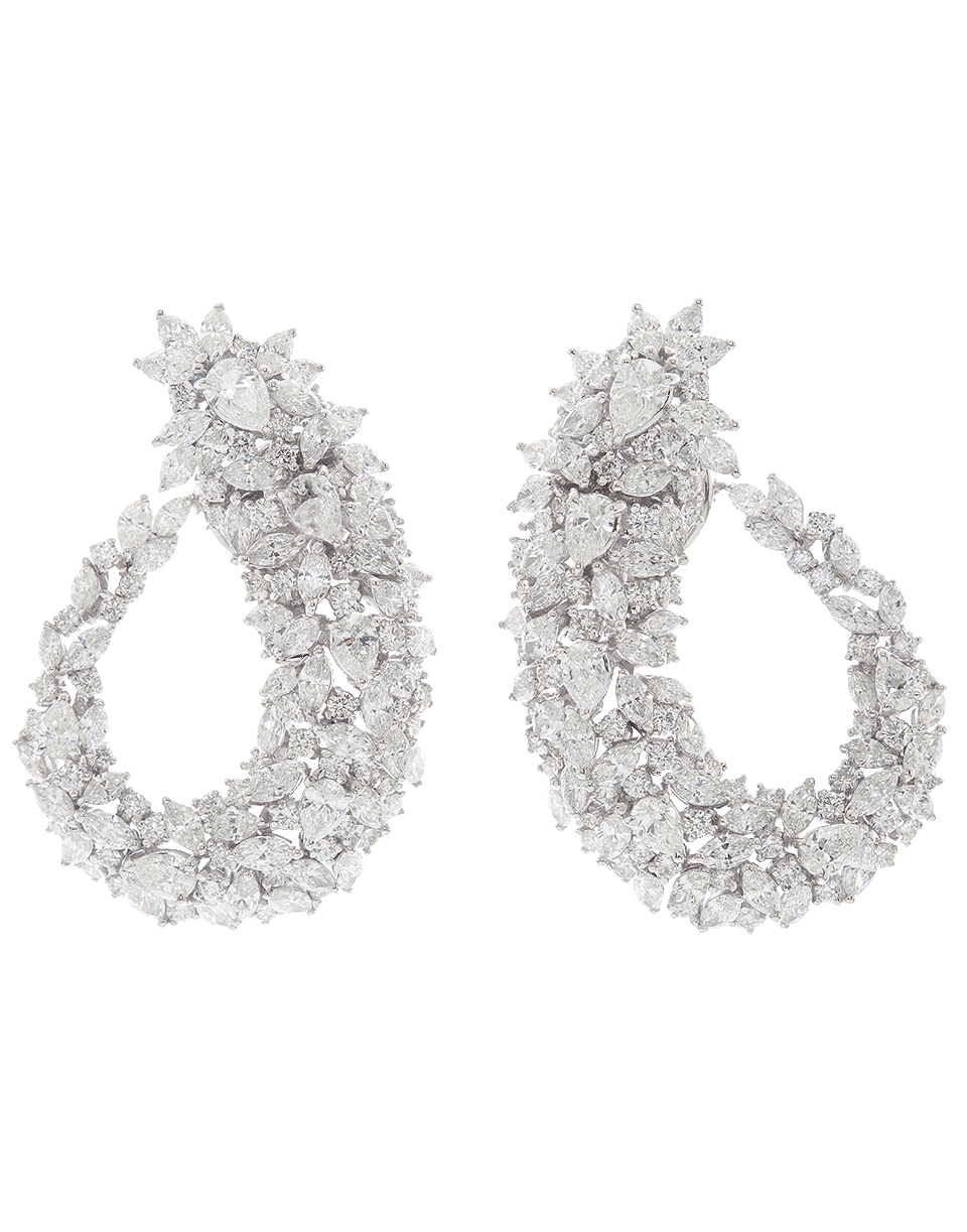 YEPREM JEWELLERY-Pear Shaped Diamond Earrings-WHITE GOLD