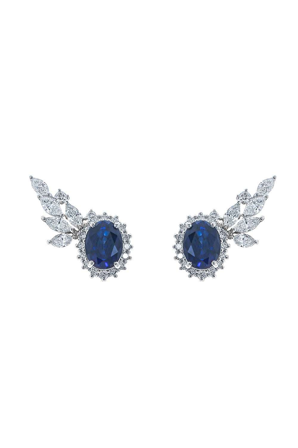 YEPREM JEWELLERY-Reign Supreme Stud Earrings-WHITE GOLD