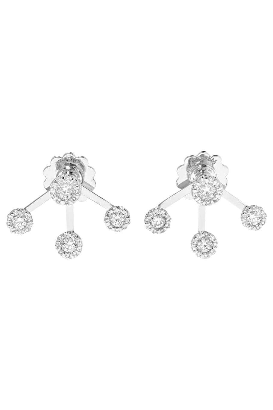 YEPREM JEWELLERY-Triple Studed Ear Jacket-WHITE GOLD