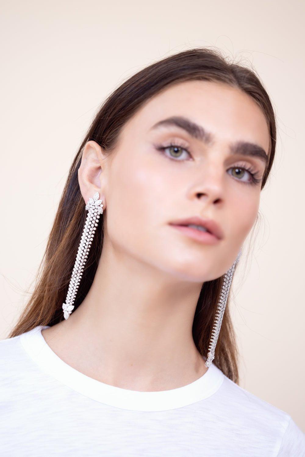 YEPREM JEWELLERY-Y-Couture Drop Earrings-WHITE GOLD