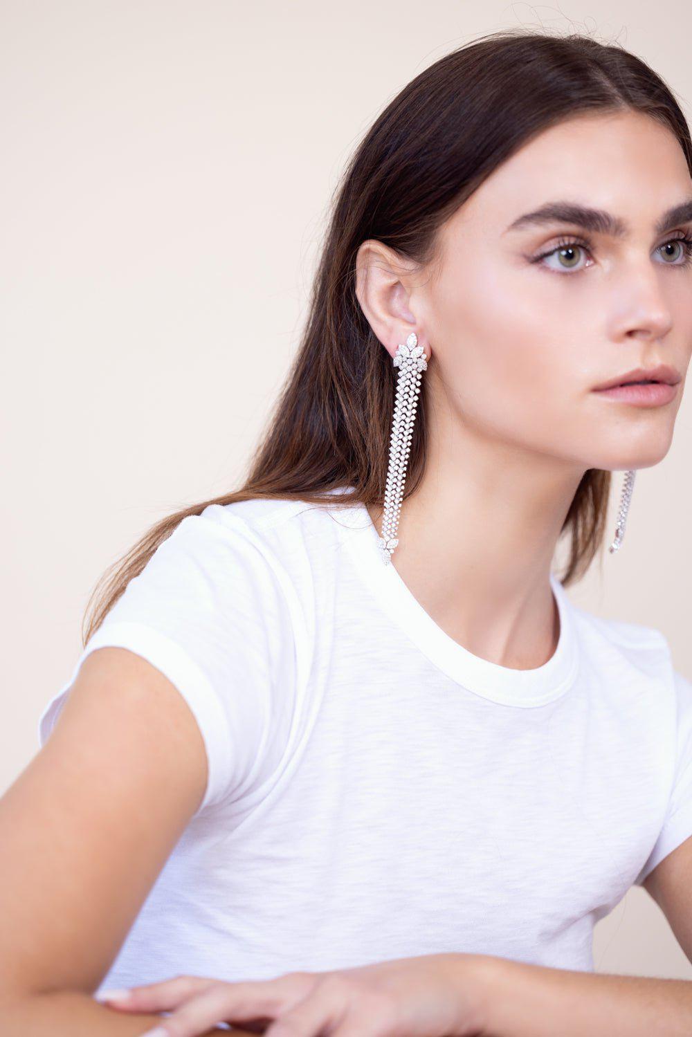 YEPREM JEWELLERY-Y-Couture Drop Earrings-WHITE GOLD