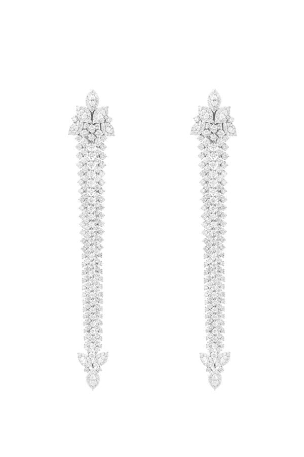 YEPREM JEWELLERY-Y-Couture Drop Earrings-WHITE GOLD