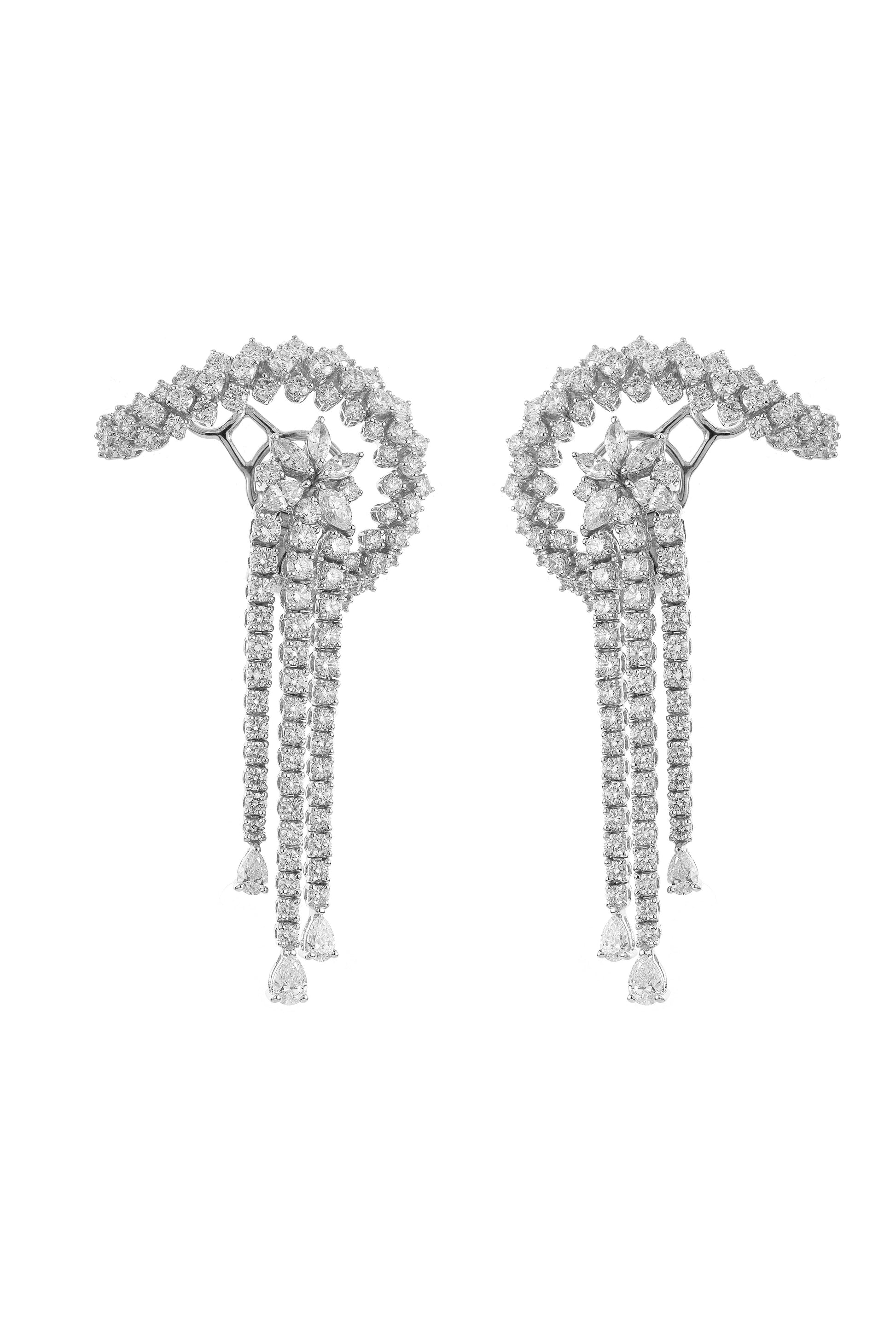 YEPREM JEWELLERY-Y-Couture Drop Earrings-WHITE GOLD