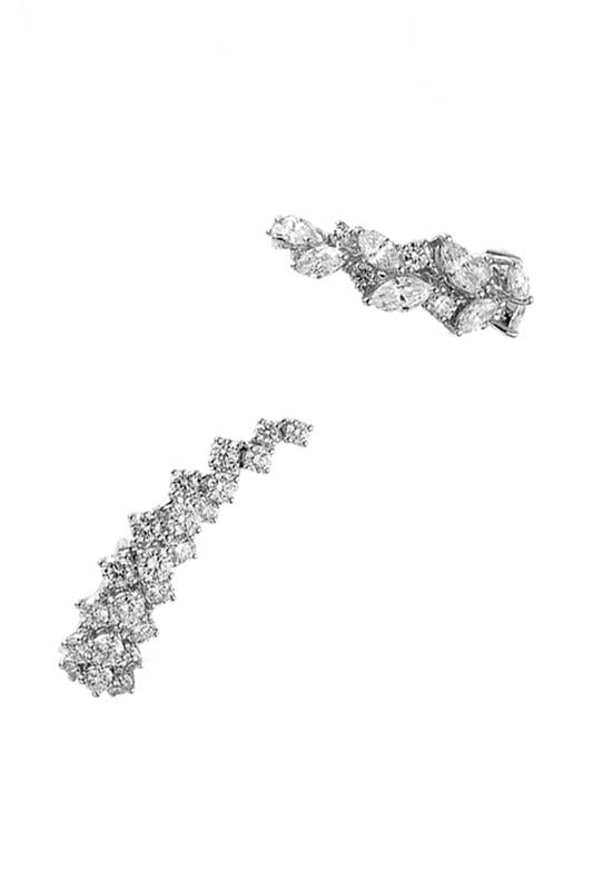 Y-Not Diamond Climber Ear Cuff-WHITE GOLD-JEWELRYFINE JEWELEARRING-YEPREM JEWELLERY
