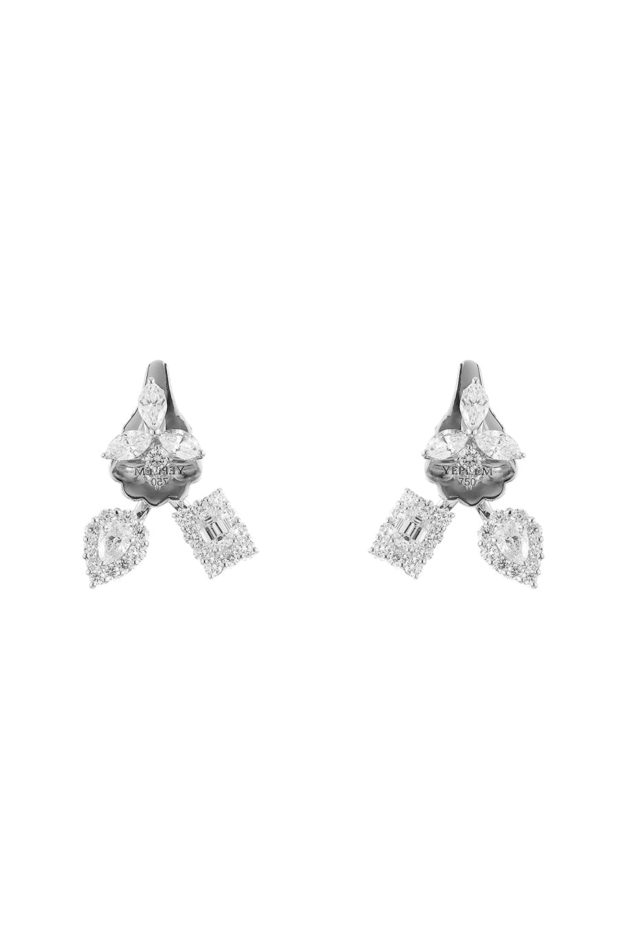 YEPREM JEWELLERY-Y-Not Stud Earrings-WHITE GOLD