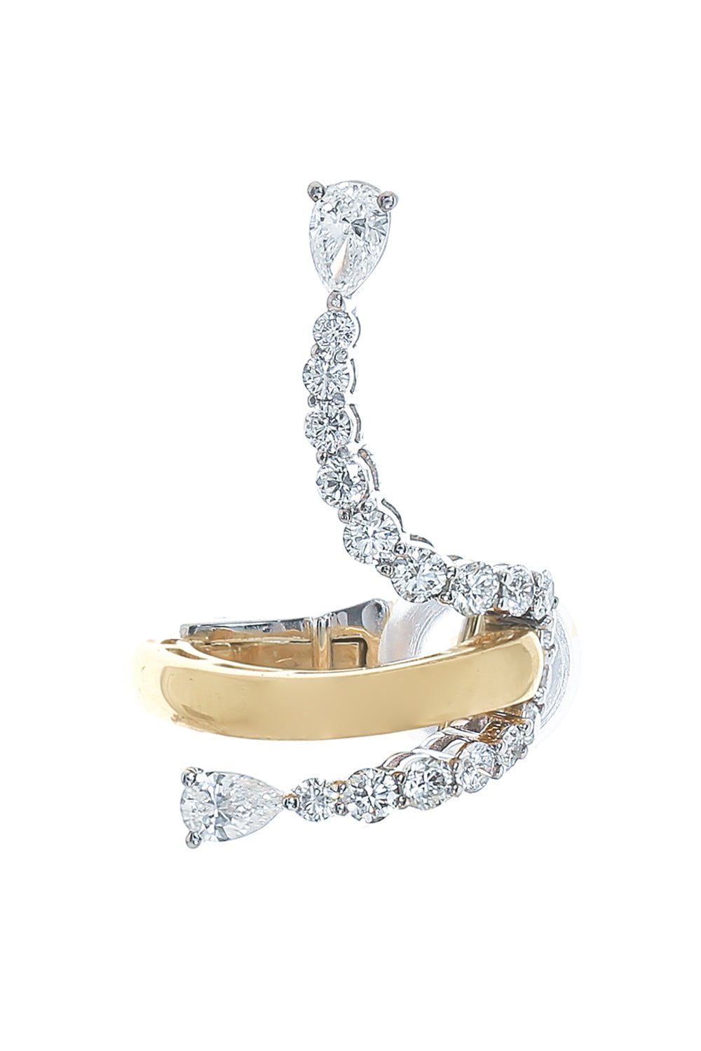 YEPREM JEWELLERY-Diamond Ear Cuff-YELLOW GOLD