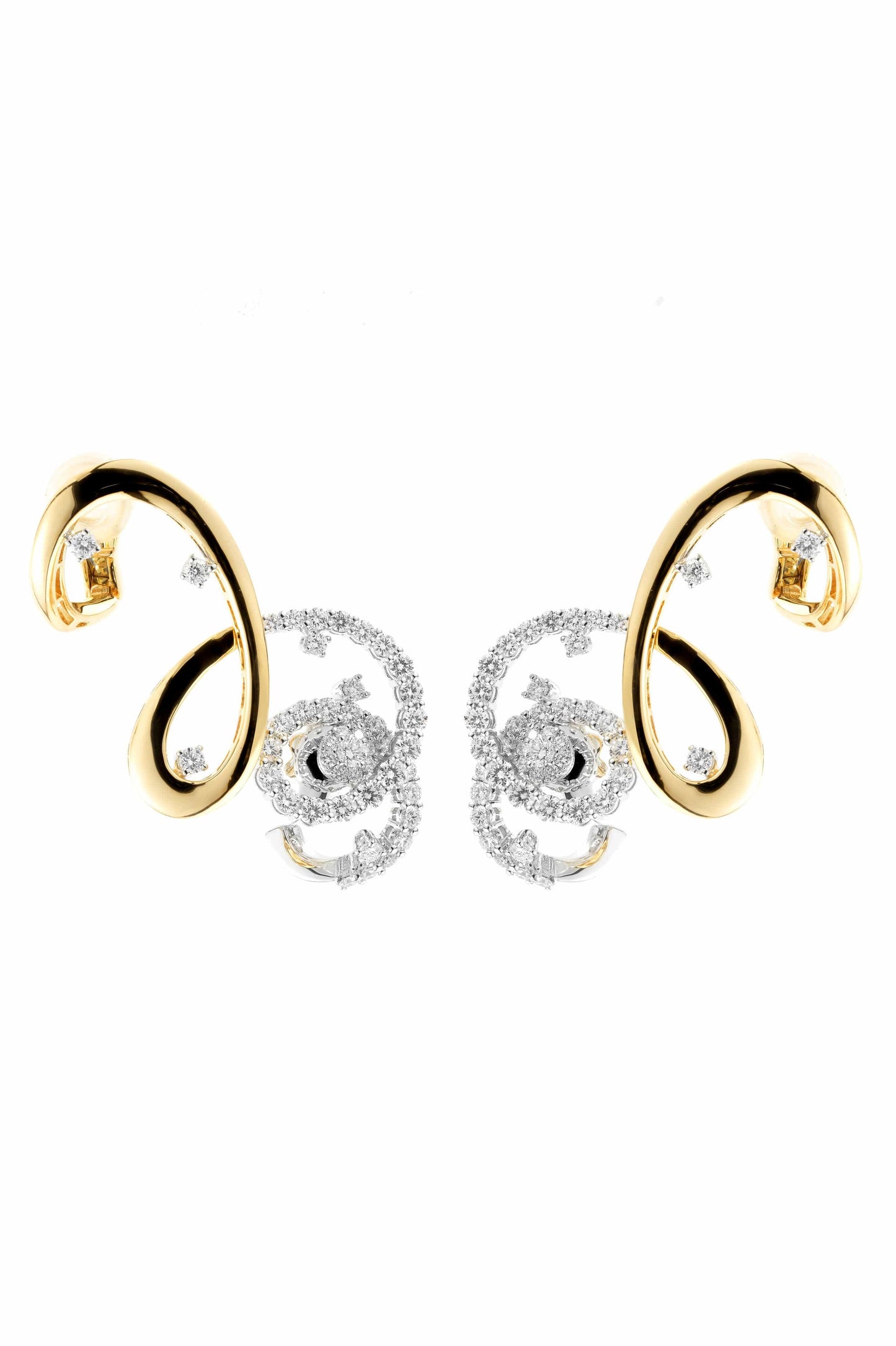 YEPREM JEWELLERY-Diamond Loop Earcrawlers-YELLOW GOLD