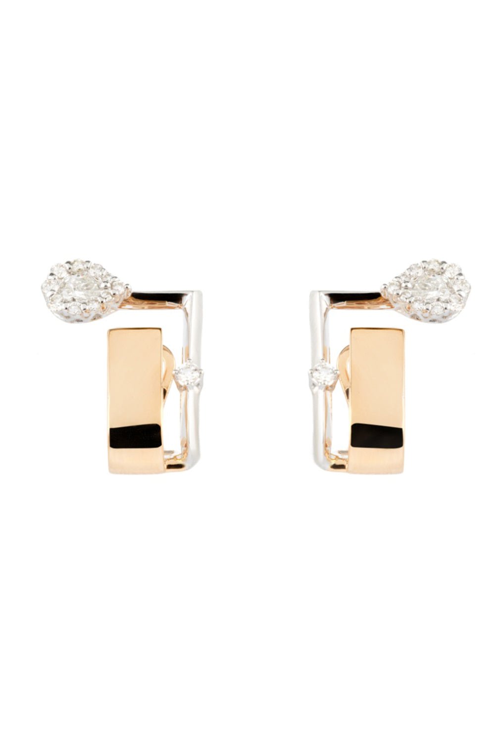 YEPREM JEWELLERY-Golden Strada Clip Earrings-YELLOW GOLD