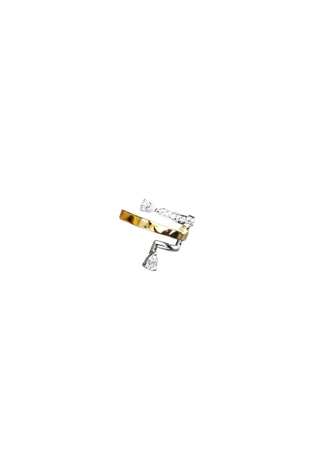 Golden Strada Diamond Ear Cuff-YELLOW GOLD-JEWELRYFINE JEWELEARRING-YEPREM JEWELLERY