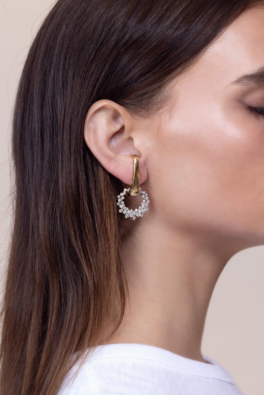 YEPREM JEWELLERY-Golden Strada Drop Earrings-YELLOW GOLD
