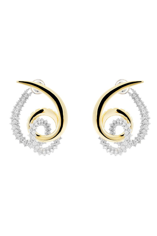 YEPREM JEWELLERY-Golden Strada Drop Earrings-YELLOW GOLD