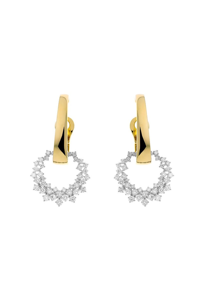 YEPREM JEWELLERY-Golden Strada Drop Earrings-YELLOW GOLD