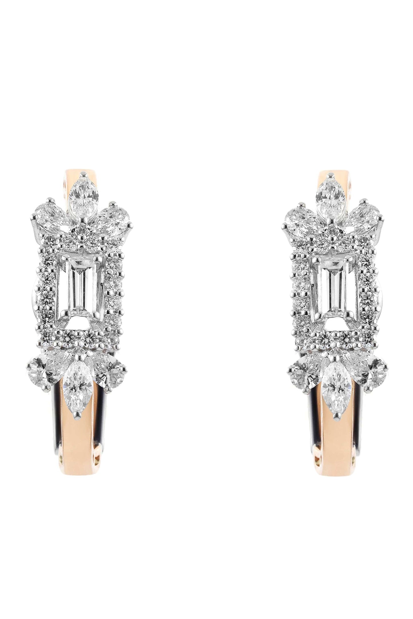 YEPREM JEWELLERY-Multi-Cut Diamond Earclips-YELLOW GOLD