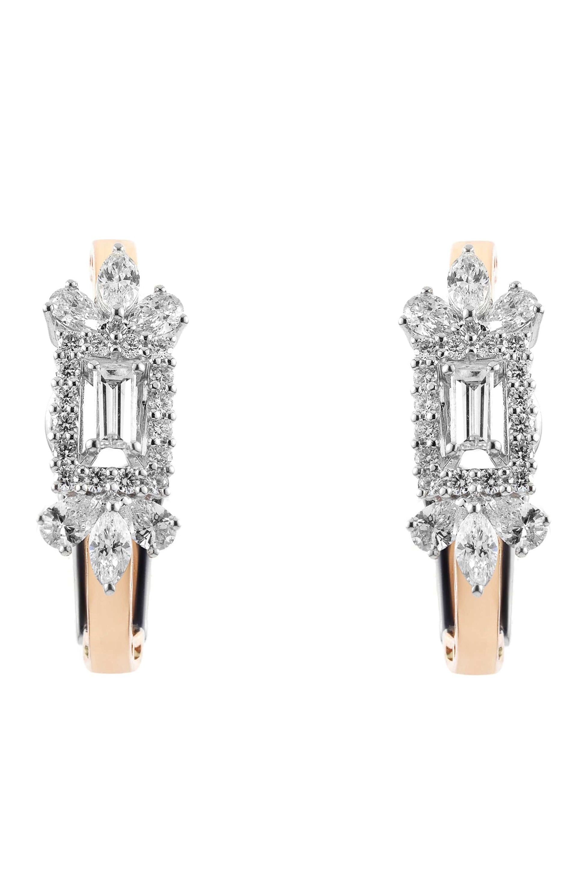 YEPREM JEWELLERY-Multi-Cut Diamond Earclips-YELLOW GOLD