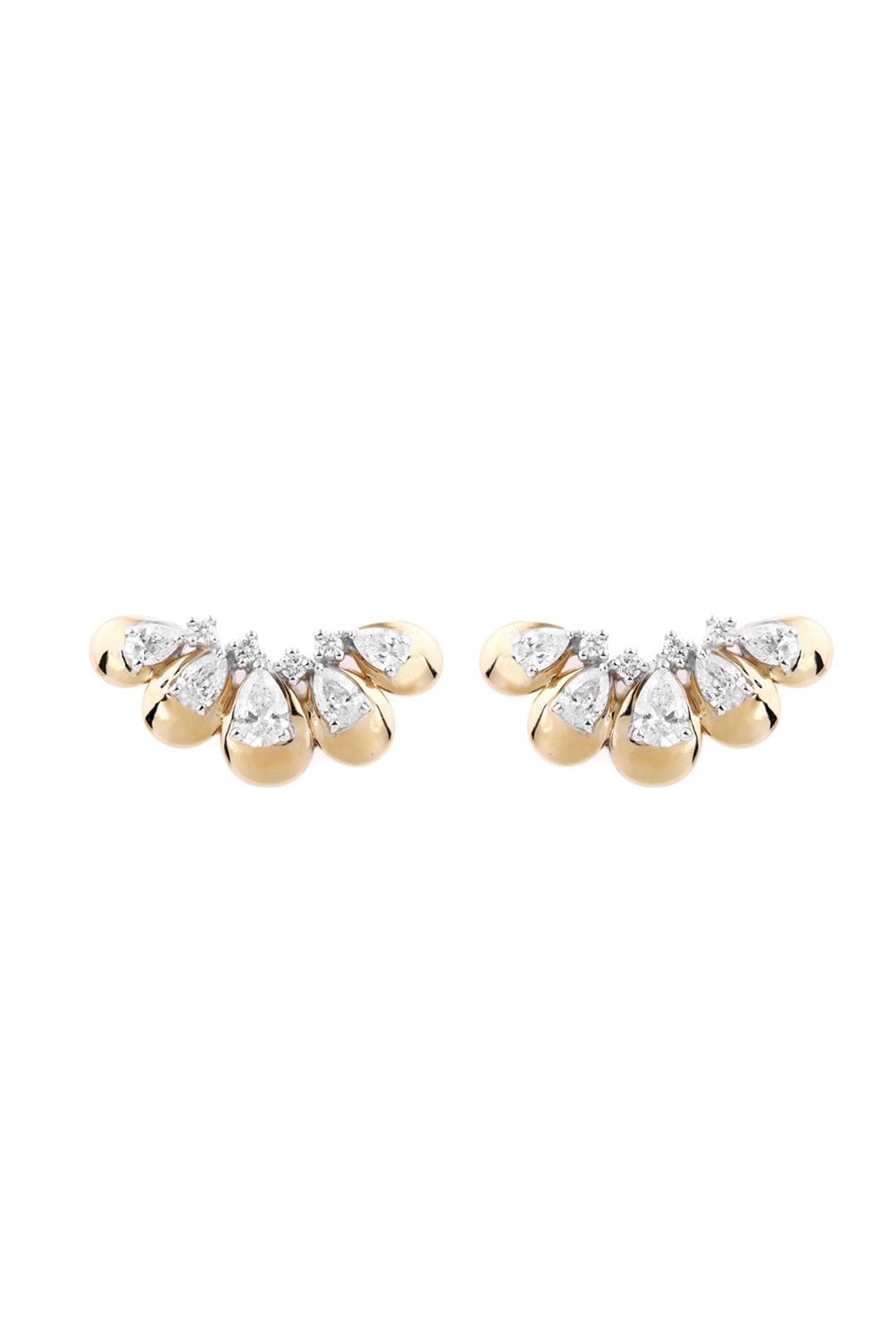 YEPREM JEWELLERY-Pear Diamond Earrings-YELLOW GOLD
