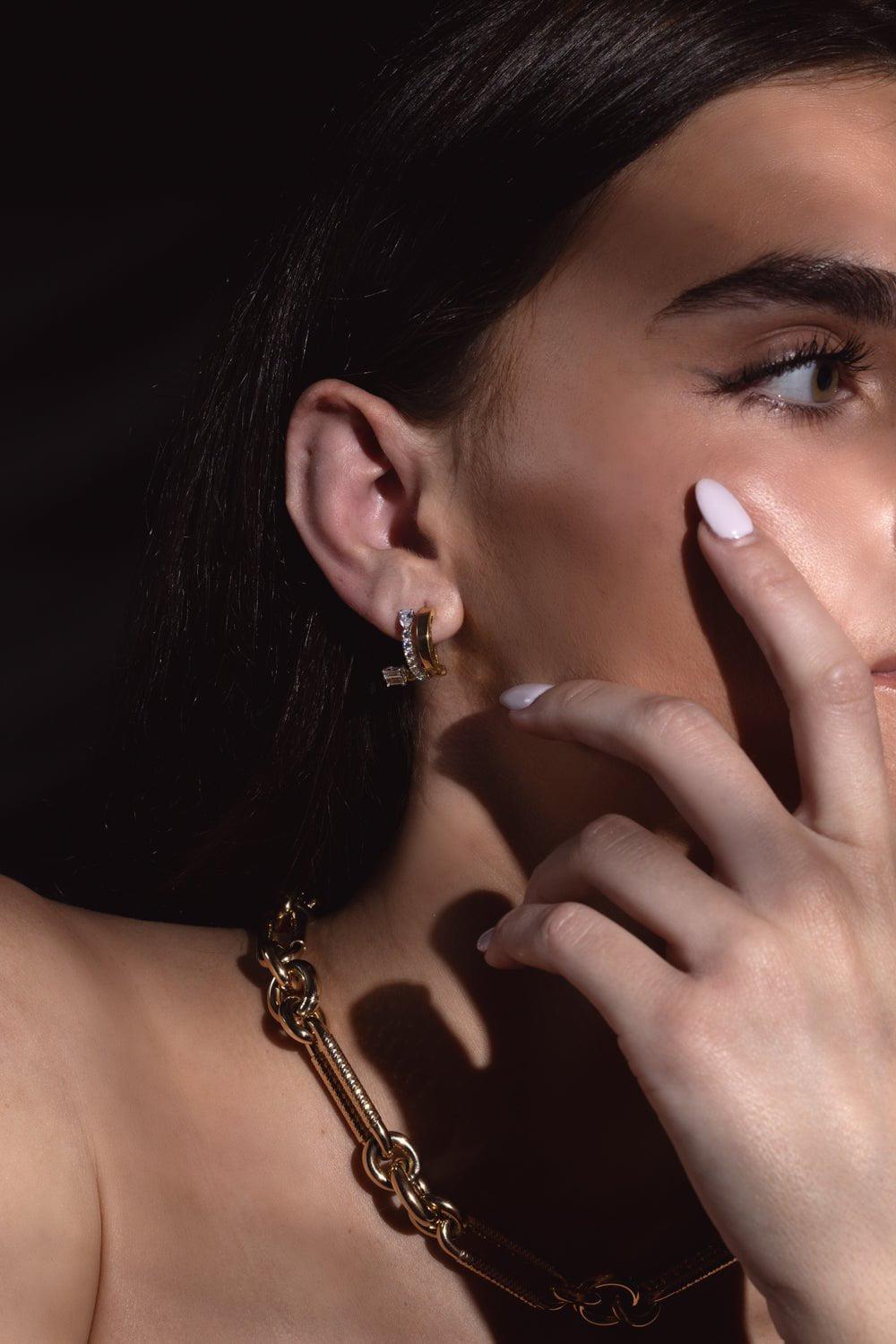 YEPREM JEWELLERY-Whisper Diamond Ear Cuff-YELLOW GOLD
