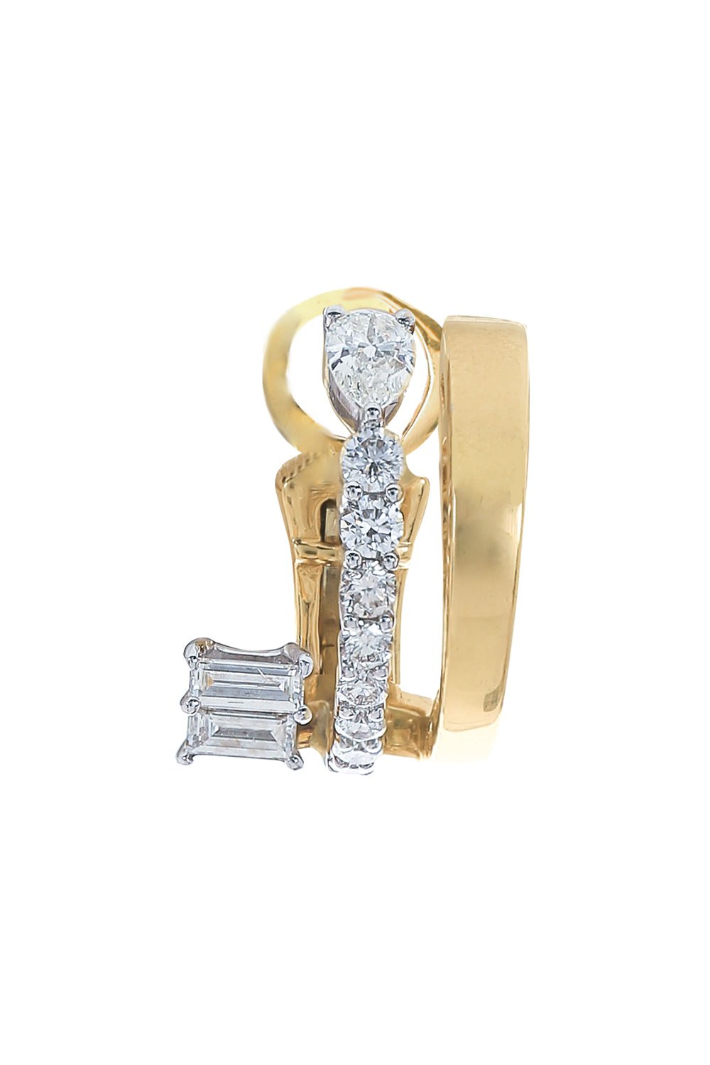YEPREM JEWELLERY-Whisper Diamond Ear Cuff-YELLOW GOLD
