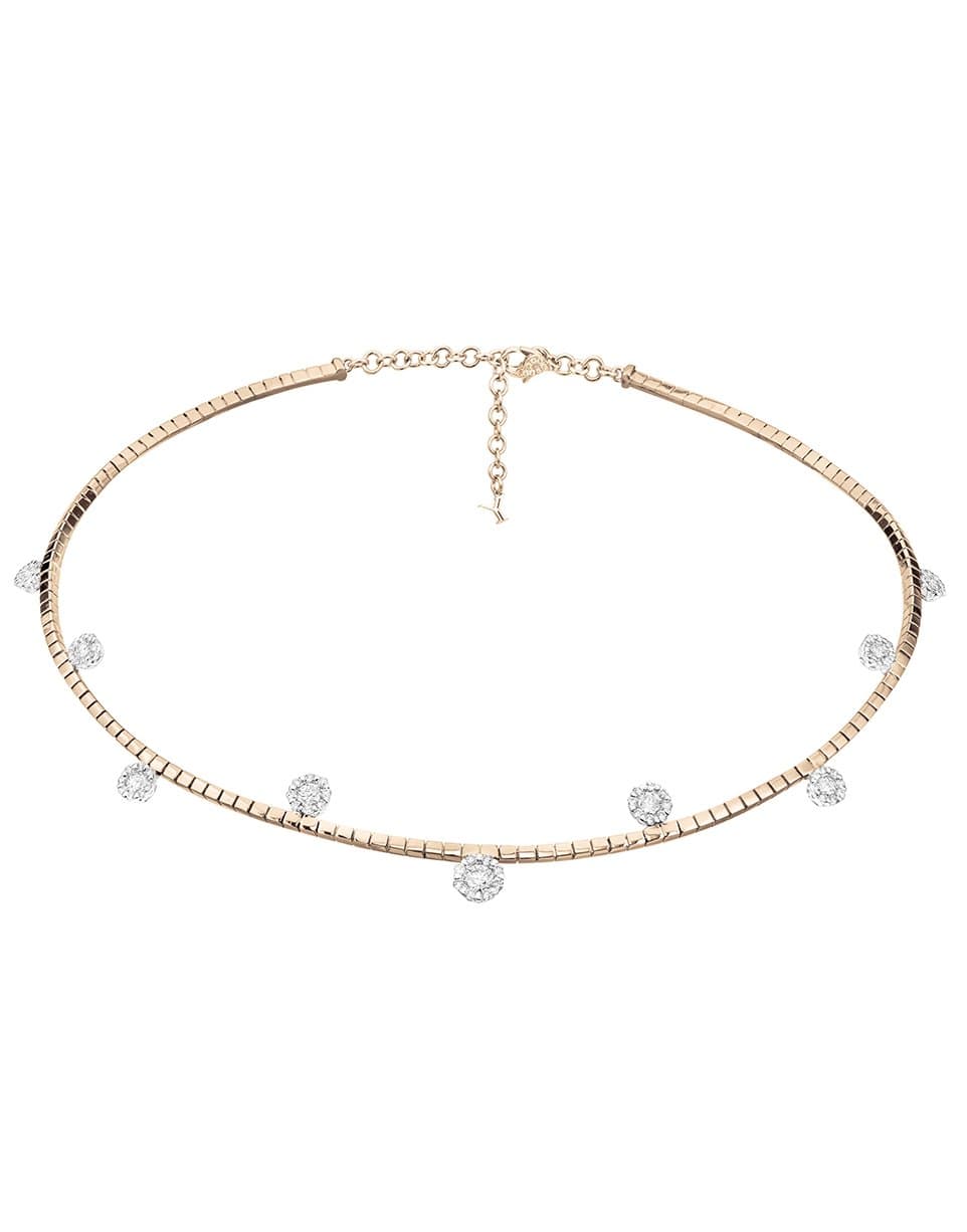 YEPREM JEWELLERY-Alternating Round Diamond Necklace-ROSE GOLD