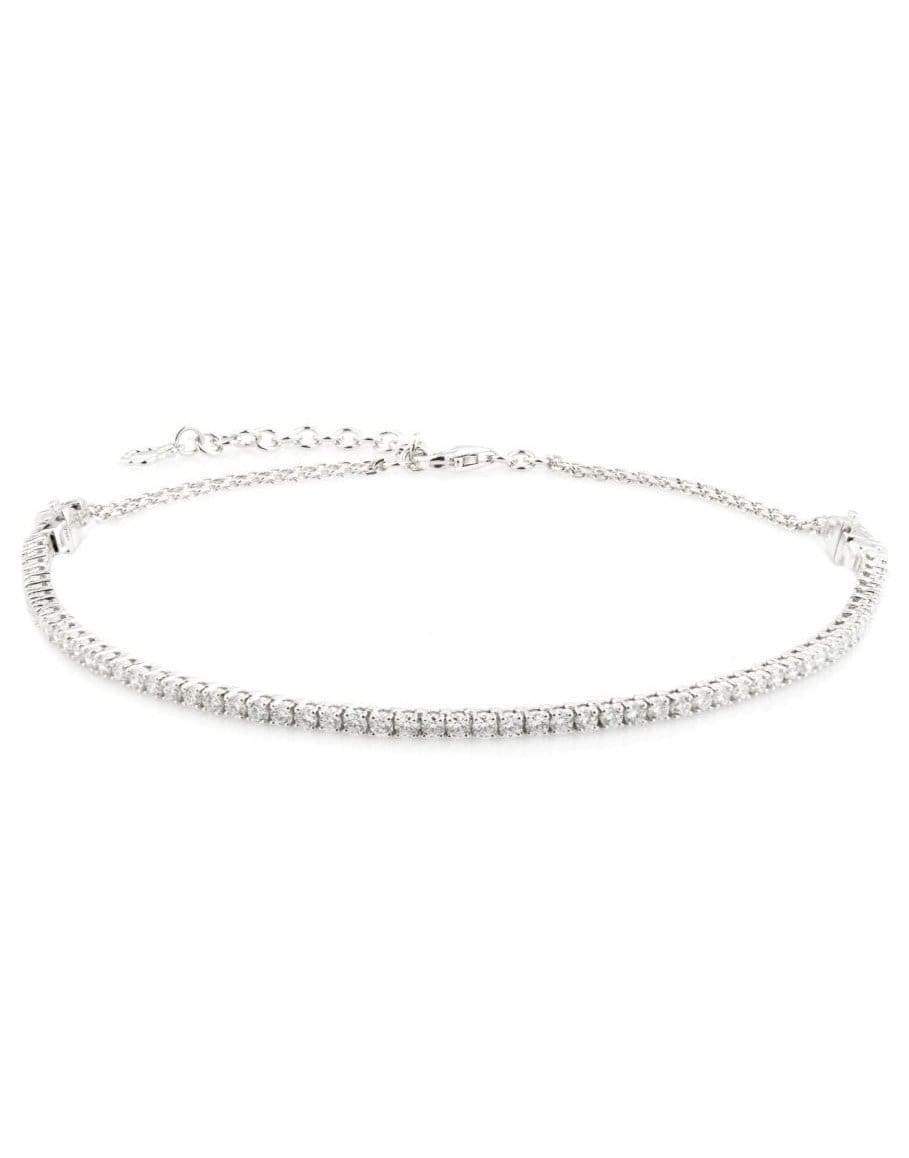 YEPREM JEWELLERY-Diamond Line Choker-WHITE GOLD