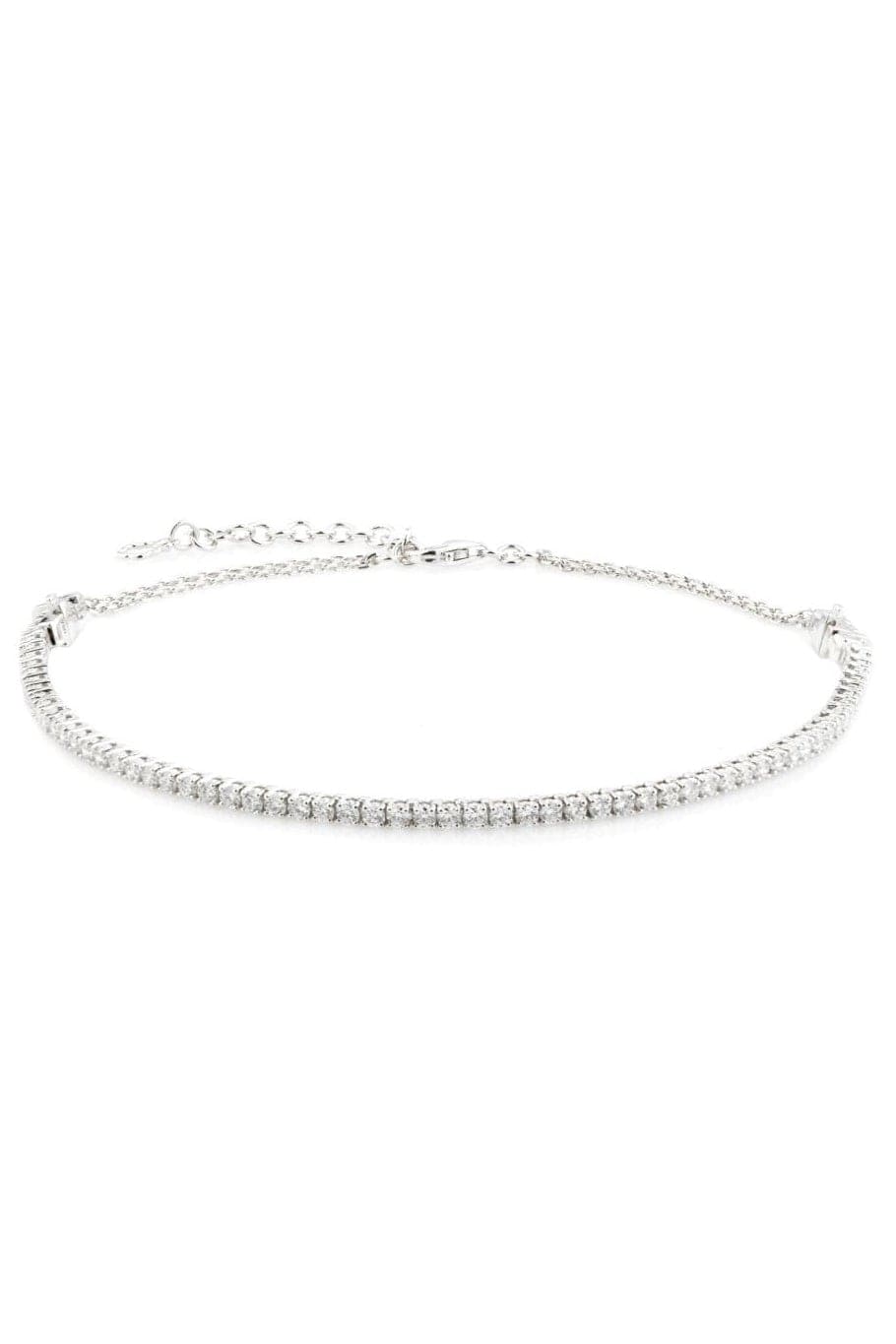 YEPREM JEWELLERY-Diamond Line Choker-WHITE GOLD