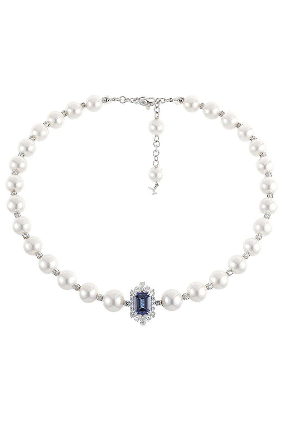 YEPREM JEWELLERY-Diamond Pearl Necklace-WHITE GOLD