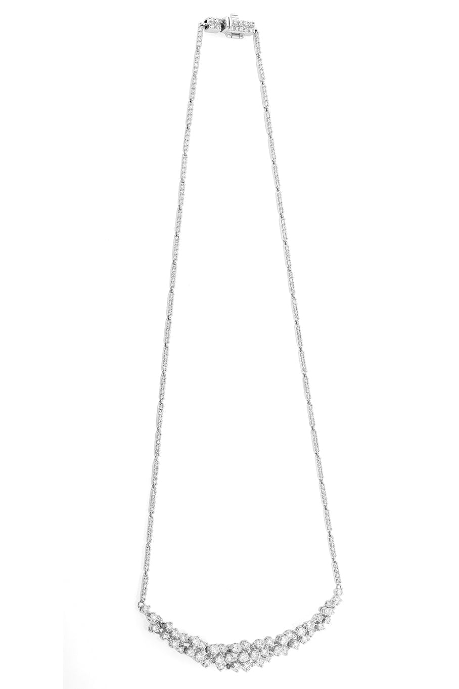 YEPREM JEWELLERY-Round Diamond Pendant Necklace-WHITE GOLD